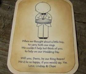 Will You Be Our Ring Bearer - Swarvoski Clear Crystals - Vintage Style - Personalized