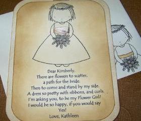 Luxurious Will You Be My Flower Girl - Swarvoski Crystals - Flower Girl Invitation - Beautiful 3 Layers - Choice of Ribbon Color