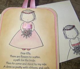 Will You Be My Flower Girl - Pink - Luxurious Sparkles - Vintage Style - Personalized